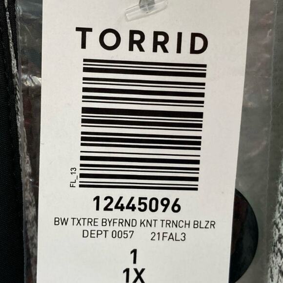 Torrid Grey Boyfriend Knit Trench Blazer 1 - Picture 3 of 4